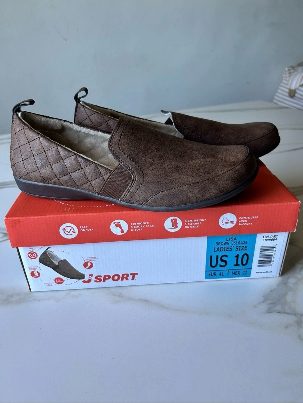 Sporto Brown Quilted Slip-On Loafer with Faux-Suede Upper